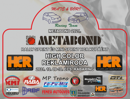 METABOND RALLY SPRINT és MINI SPRINT HCR Color kupa 2021.10.09-10.Écs, Rábaring
